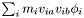 $\sum_i m_i v_{ia} v_{ib} \phi_i$